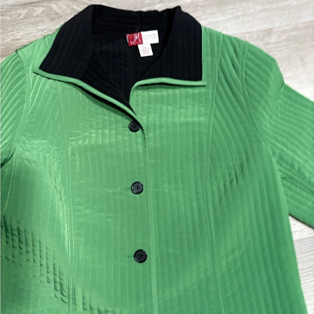 Jm Collection Green Blazer With Black Collar — image 3 of 6